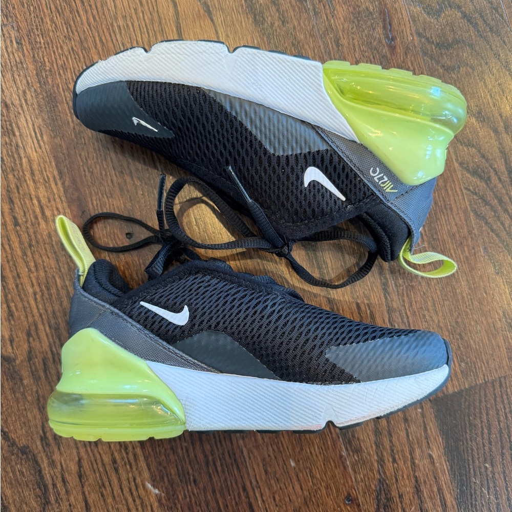 Nike Kids Air Max 270 Black and Lime Sneakers